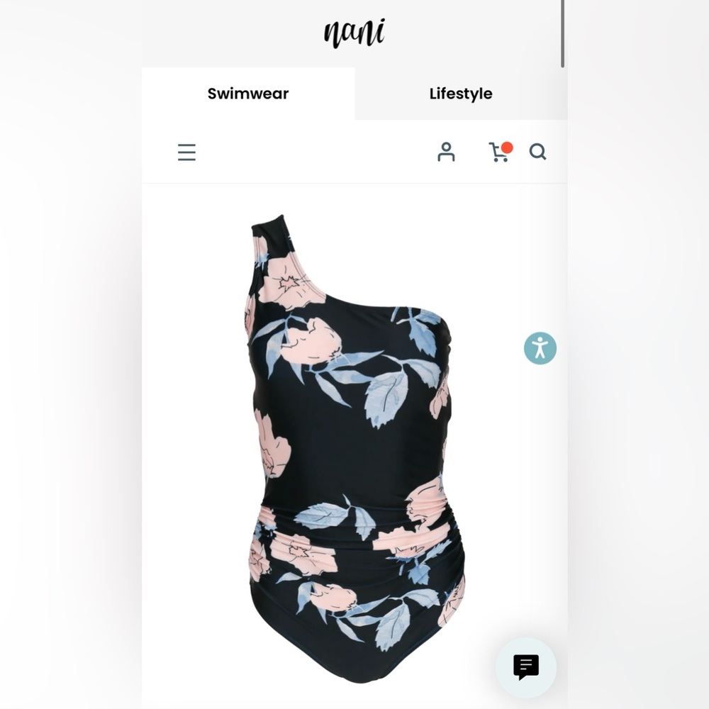 Nani One-Shoulder Floral One Piece Swimsuit - Size Large - NWT